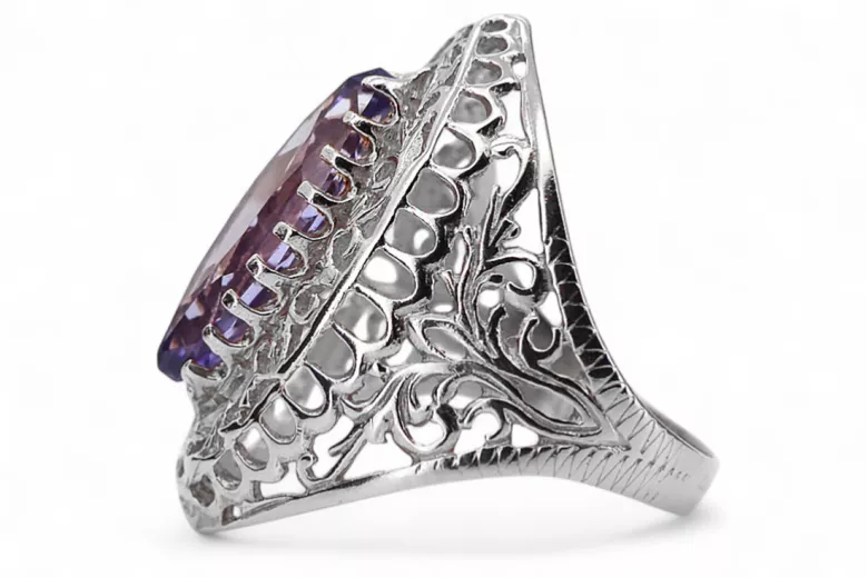 Silver ring 925 with Alexandrite vrc090s Russian Soviet Vintage style