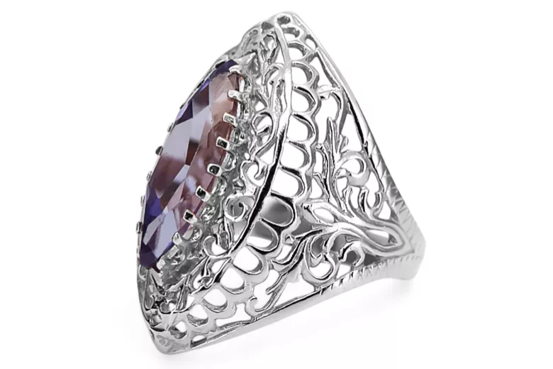 Silver ring 925 with Alexandrite vrc090s Russian Soviet Vintage style