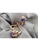 Rose pink 14k 585 gold alexandrite earrings vec027 Vintage Russian Soviet style