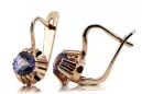 Rose pink 14k 585 gold alexandrite earrings vec027 Vintage Russian Soviet style