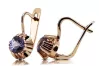Rose pink 14k 585 gold alexandrite earrings vec027 Vintage Russian Soviet style