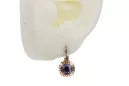 Rose pink 14k 585 gold alexandrite earrings vec027 Vintage Russian Soviet style