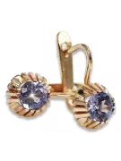 Rose pink 14k 585 gold alexandrite earrings vec027 Vintage Russian Soviet style