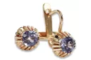 Rose pink 14k 585 gold alexandrite earrings vec027 Vintage Russian Soviet style