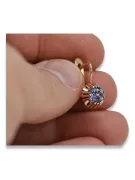 Rose pink 14k 585 gold alexandrite earrings vec027 Vintage Russian Soviet style
