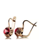 Pendientes Rubí Oro rosa antiguo original de 14k Joyería vintage vec027r