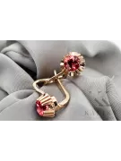 Pendientes Rubí Oro rosa antiguo original de 14k Joyería vintage vec027r