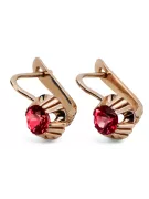 Pendientes Rubí Oro rosa antiguo original de 14k Joyería vintage vec027r