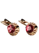 Pendientes Rubí Oro rosa antiguo original de 14k Joyería vintage vec027r
