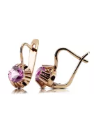 Ohrringe Vintage Amethyst Originales Vintage-Roségold aus 14 Karat vec027r