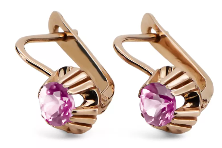 Vintage Jewlery Earrings Amethyst Original Vintage 14K Rose Gold vec027r