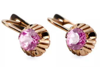 Des boucles d'oreilles Bijoux vintage Améthyste Or rose 14 carats vintage d'origine vec027r