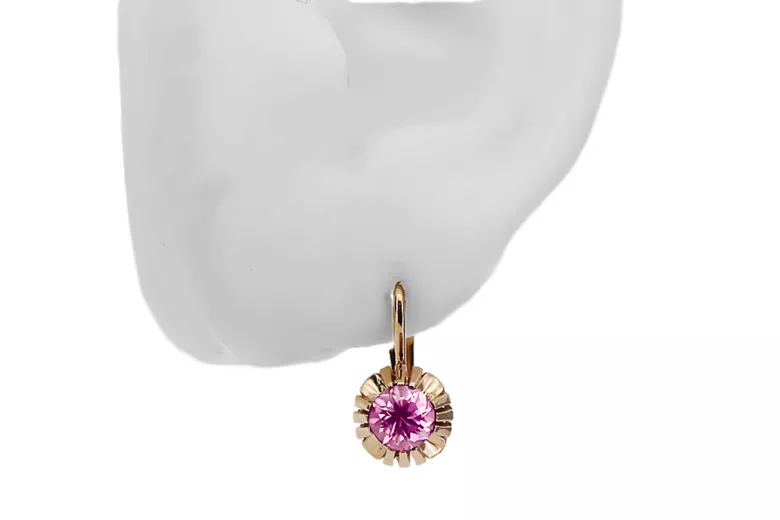 Vintage Jewlery Earrings Amethyst Original Vintage 14K Rose Gold vec027r