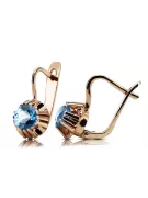 Original Vintage 14K Rose Gold Aquamarine Earrings Vintage Jewlery vec027r