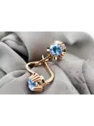 Aquamarin Originales Vintage-Roségold aus 14 Karat Ohrringe Vintage Schmuck vec027r