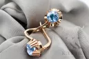 Vintage Pendientes Aguamarina Oro rosa antiguo original de 14k vec027r