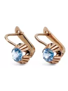 Vintage Pendientes Aguamarina Oro rosa antiguo original de 14k vec027r