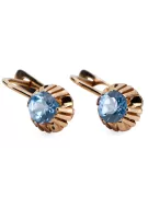 Vintage Pendientes Aguamarina Oro rosa antiguo original de 14k vec027r