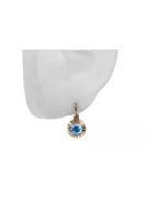 Vintage Pendientes Aguamarina Oro rosa antiguo original de 14k vec027r