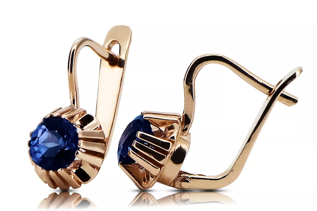 Earrings Vintage Sapphire Original Vintage 14K Rose Gold vec027r Earrings Vintage Sapphire Original Vintage 14K Rose Gold vec027r