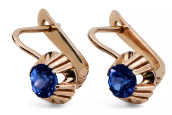 Vintage Handwerk Ohrringe Saphir Originales Vintage-Roségold aus 14 Karat vec027r