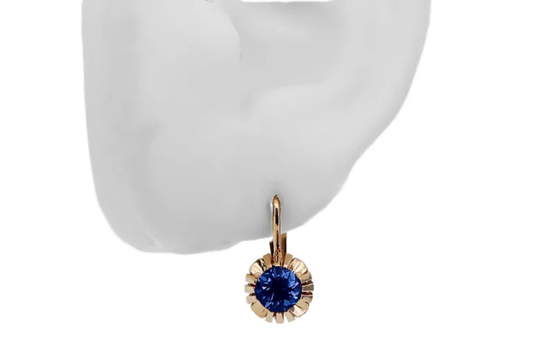 Earrings Vintage Sapphire Original Vintage 14K Rose Gold vec027r