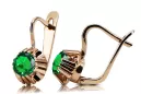 Oro rosa antiguo original de 14k Esmeralda Pendientes Artesanía vintage vec027r