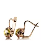 Pendientes Joyería vintage Peridoto amarillo Oro rosa antiguo original de 14k vec027r
