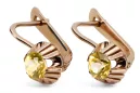 Pendientes Joyería vintage Peridoto amarillo Oro rosa antiguo original de 14k vec027r