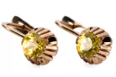 Pendientes Joyería vintage Peridoto amarillo Oro rosa antiguo original de 14k vec027r