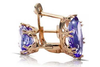 Bijoux vintage Des boucles d'oreilles Alexandrite Or rose 14 carats vintage d'origine vec021r