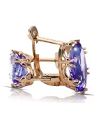 Pendientes Joyería vintage Alejandrita Oro rosa antiguo original de 14k vec021r
