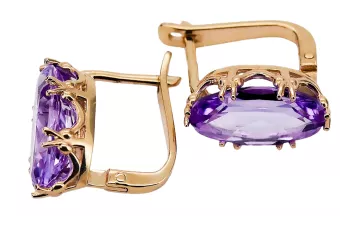 Earrings Vintage style Alexandrite Original Vintage 14K Rose Gold vec021r
