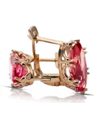 Ohrringe Vintage Stil Rubinrot Originales Vintage-Roségold aus 14 Karat vec021r