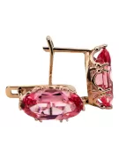 Original vintage din aur roz de 14k Rubin Cercei Vintage Craft  vec021r