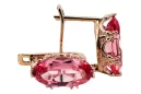 Ohrringe Vintage Stil Rubinrot Originales Vintage-Roségold aus 14 Karat vec021r