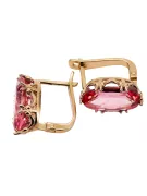 Ohrringe Vintage Stil Rubinrot Originales Vintage-Roségold aus 14 Karat vec021r