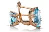 Vintage style Earrings Aquamarine Original Vintage 14K Rose Gold vec021r