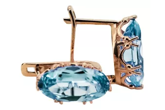 Vintage Stil Ohrringe Aquamarin Originales Vintage-Roségold aus 14 Karat vec021r