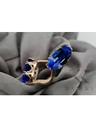 Винтидж крафт Обеци Сапфир Оригинално ретро 14k розово злато vec021r