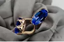 Винтидж крафт Обеци Сапфир Оригинално ретро 14k розово злато vec021r