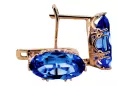 Original vintage din aur roz de 14k Safir Cercei Vintage Craft  vec021r