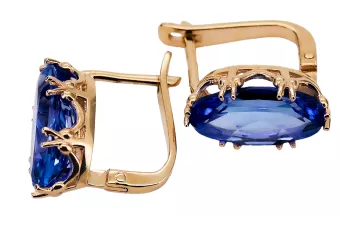 Des boucles d'oreilles Style vintage Saphir Or rose 14 carats vintage d'origine vec021r