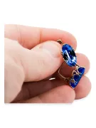 Винтидж крафт Обеци Сапфир Оригинално ретро 14k розово злато vec021r