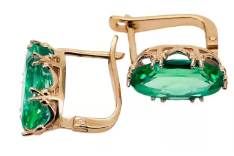 Earrings Vintage Jewlery Emerald Original Vintage 14K Rose Gold vec021r