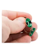 Смарагд Оригинално ретро 14k розово злато Обеци Винтидж крафт vec021r