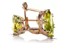 Auskarai Geltonasis peridotas Originalus 14k rožinio aukso vintage Vintažiniai amatai vec021r