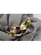 Auskarai Geltonasis peridotas Originalus 14k rožinio aukso vintage Vintažiniai amatai vec021r