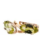 Pendientes Peridoto amarillo Oro rosa antiguo original de 14k Vintage vec021r