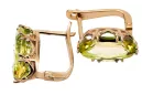 Обеци Жълт перидот Оригинално ретро 14k розово злато Винтидж крафт vec021r